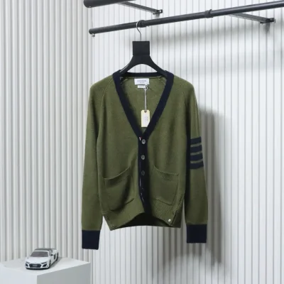Thom Browne 23FW Colorblock-Cardigan aus Wolle