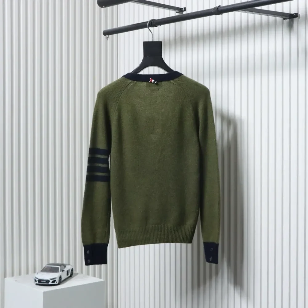 Thom Browne 23FW Colorblock-Cardigan aus Wolle – Bild 2