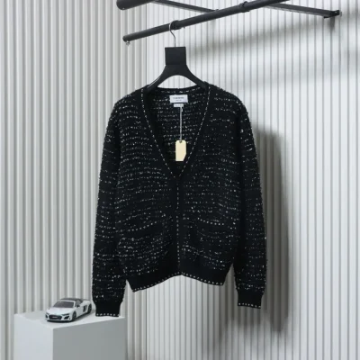 Thom Browne 25FW Chanel style tweed knitted sweater cardigan