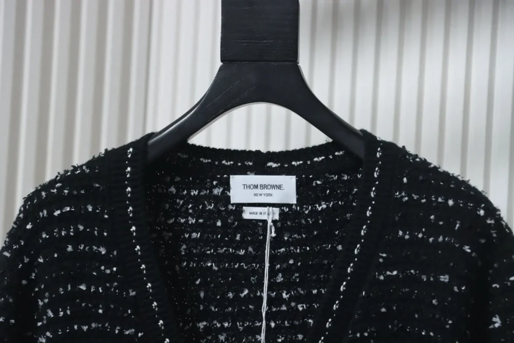 Thom Browne 25FW Chanel style tweed knitted sweater cardigan – Bild 3