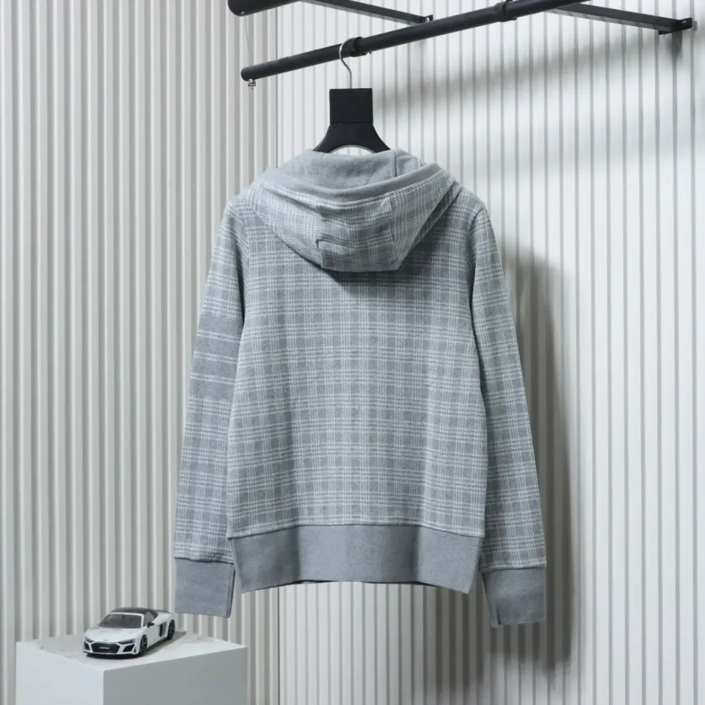 Thom Browne Jacquard-Jacke mit Hahnentrittmuster und Streifen – Bild 12