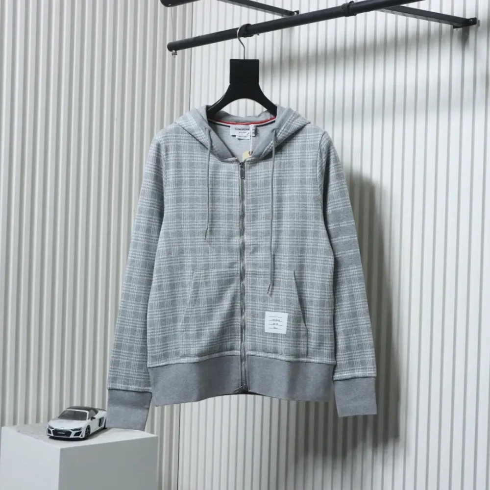 Thom Browne Jacquard-Jacke mit Hahnentrittmuster und Streifen – Bild 11