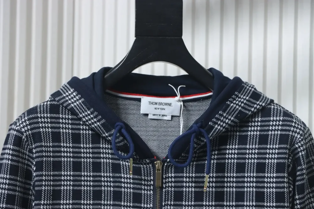 Thom Browne Jacquard-Jacke mit Hahnentrittmuster und Streifen – Bild 4