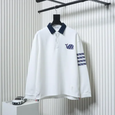 Thom Browne Langärmliges Poloshirt mit vier Revers