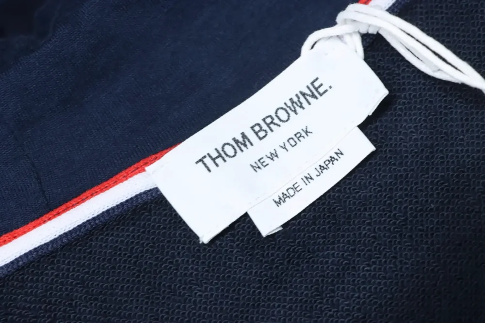 Thom Browne klassisches, garngefärbtes Kapuzensweatshirt mit vier Balken – Bild 11