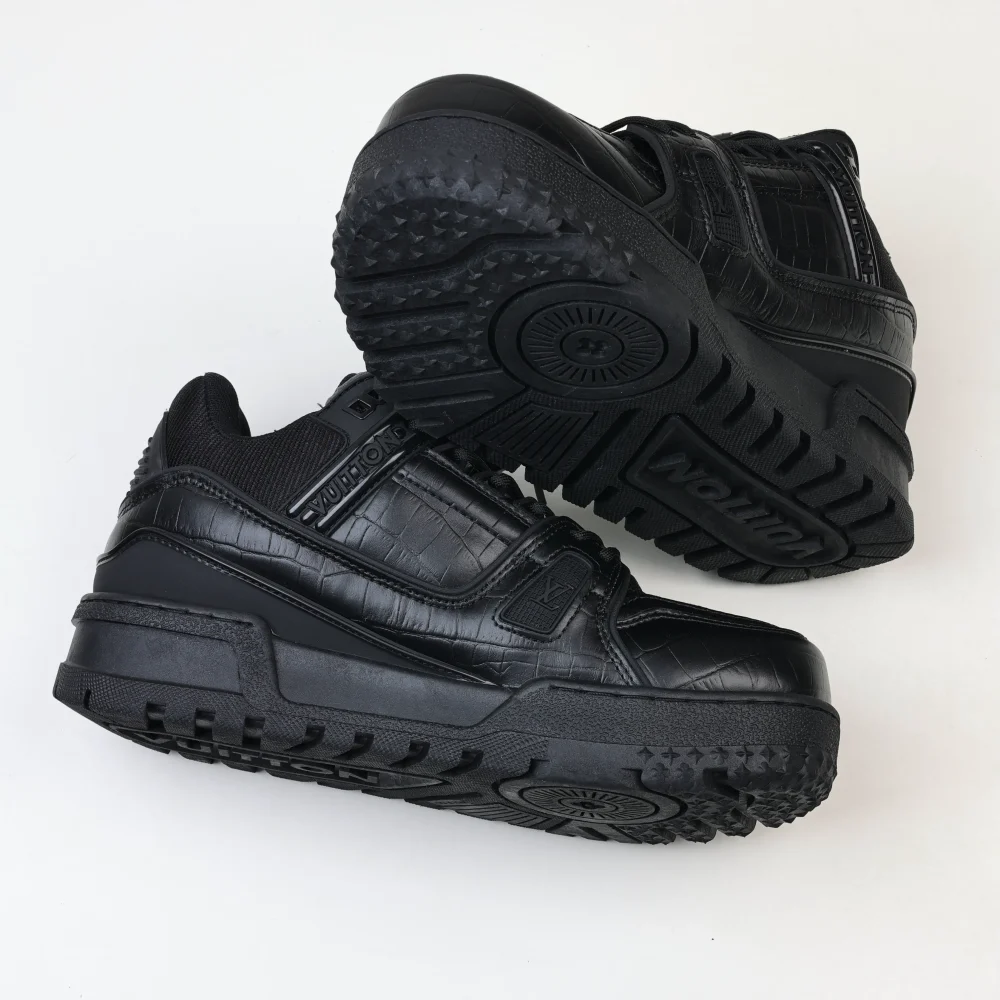 Trainer Maxi-Sneaker in Schwarz mit Karomuster – Bild 7