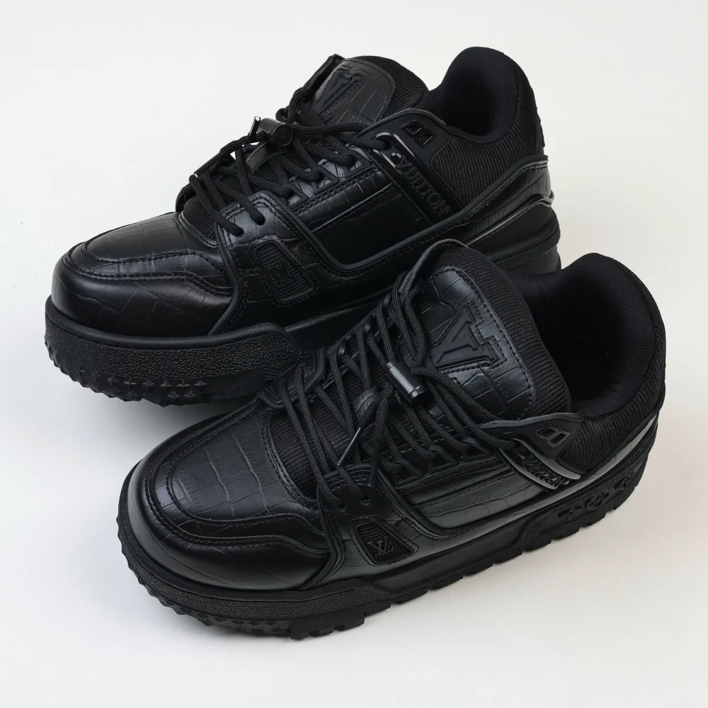 Trainer Maxi-Sneaker in Schwarz mit Karomuster – Bild 6