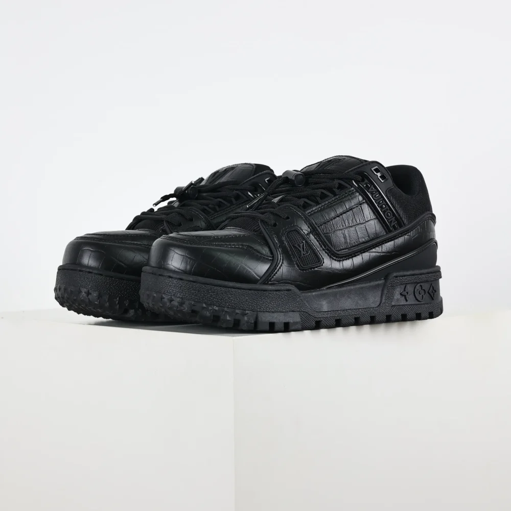 Trainer Maxi-Sneaker in Schwarz mit Karomuster – Bild 5