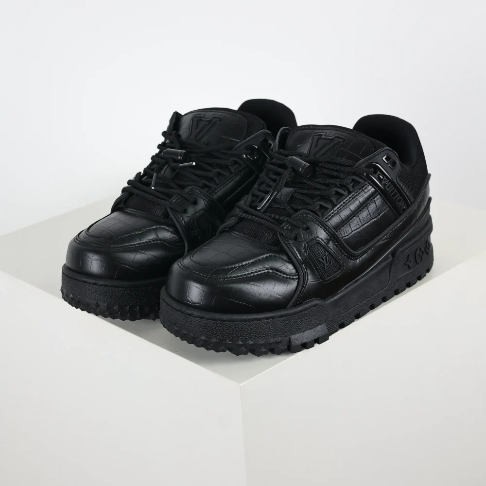 Trainer Maxi-Sneaker in Schwarz mit Karomuster