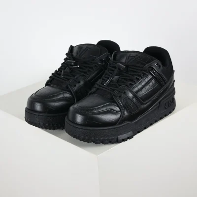 Trainer Maxi-Sneaker in Schwarz mit Karomuster