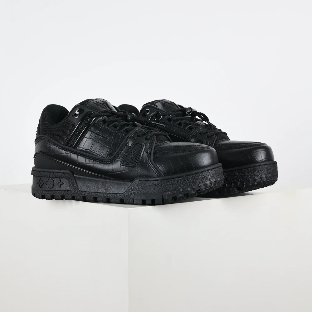 Trainer Maxi-Sneaker in Schwarz mit Karomuster – Bild 4