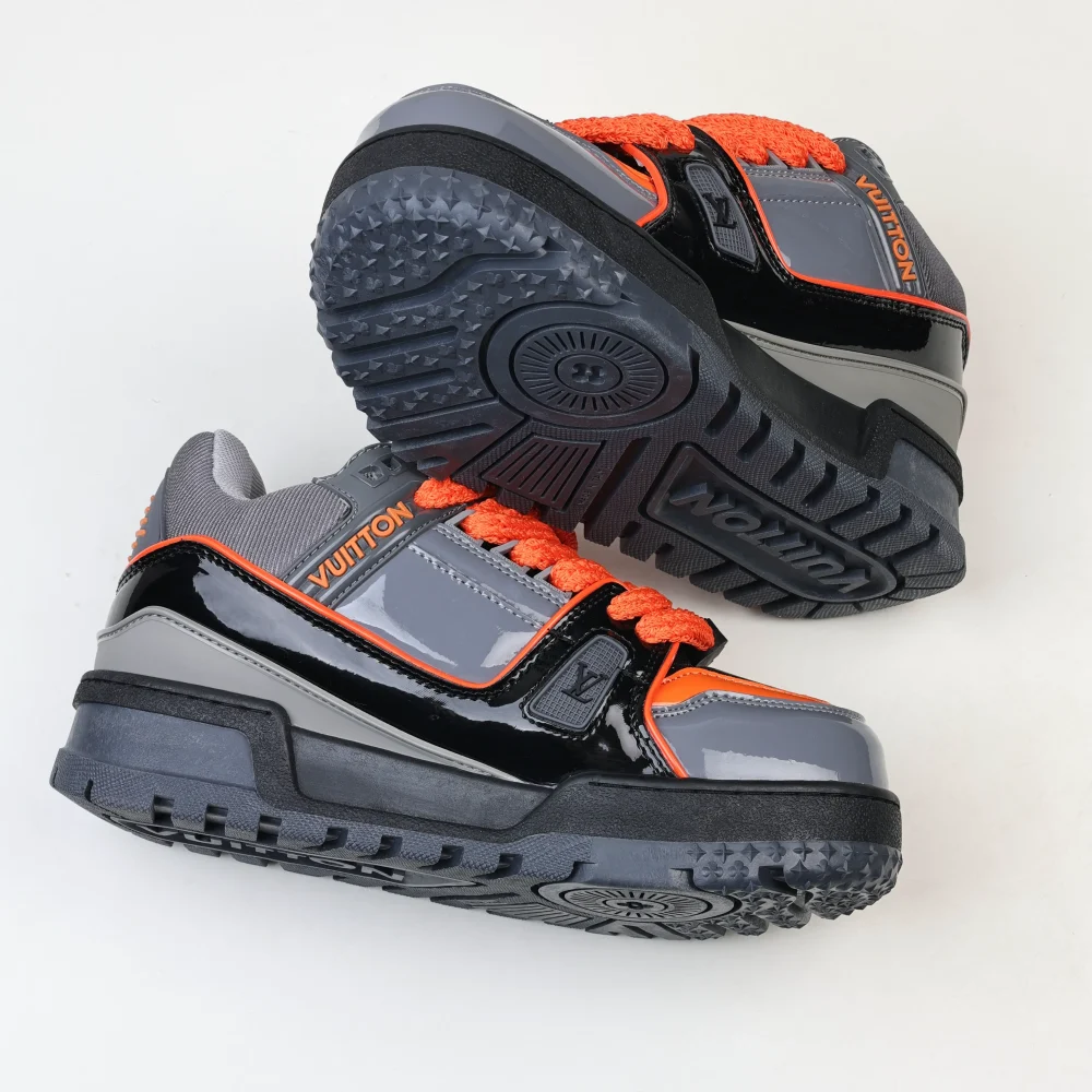 Trainer Maxi Sneakers in Grau und Orange Low-Top-Schuhe – Bild 7