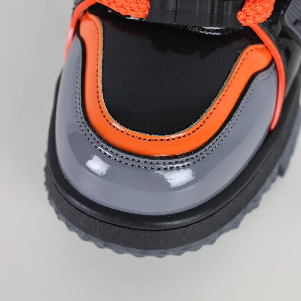 Trainer Maxi Sneakers in Grau und Orange Low-Top-Schuhe – Bild 10