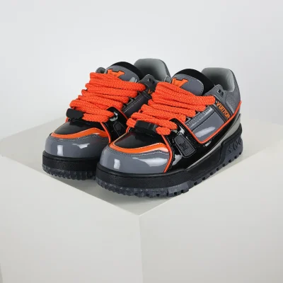Trainer Maxi Sneakers in Grau und Orange Low-Top-Schuhe