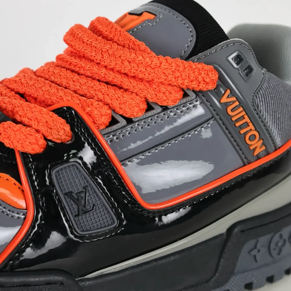 Trainer Maxi Sneakers in Grau und Orange Low-Top-Schuhe – Bild 9