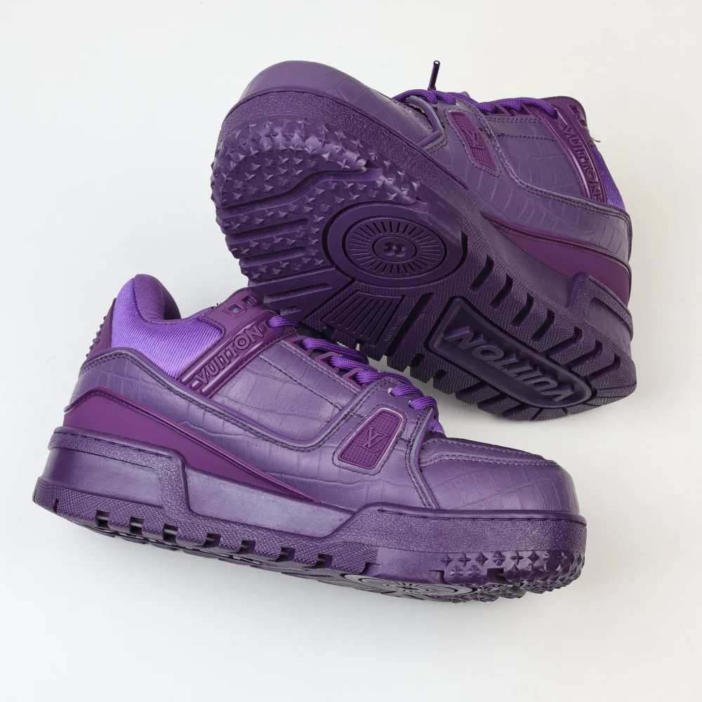 Trainer Maxi-Sneakers in Lila mit Karomuster – Bild 8