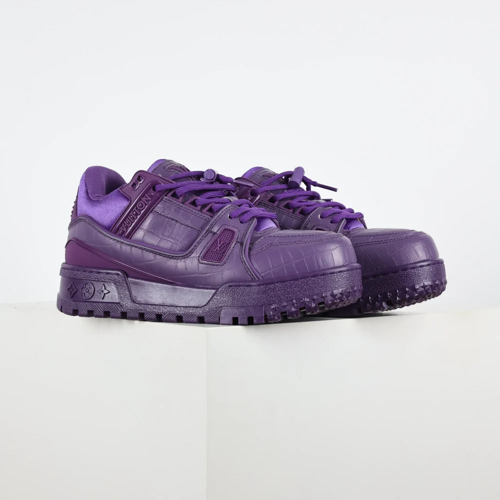 Trainer Maxi-Sneakers in Lila mit Karomuster – Bild 2