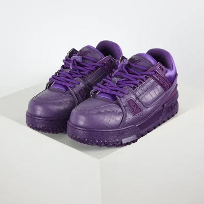 Trainer Maxi-Sneakers in Lila mit Karomuster