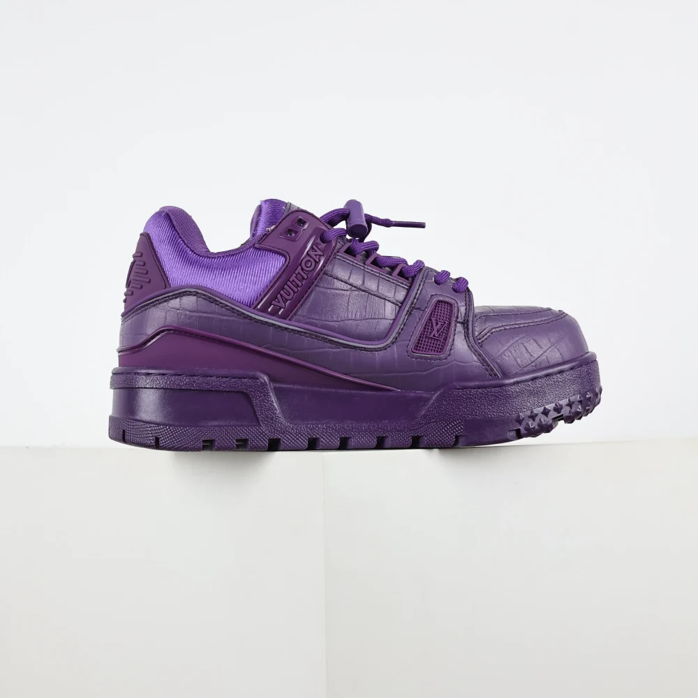 Trainer Maxi-Sneakers in Lila mit Karomuster – Bild 5