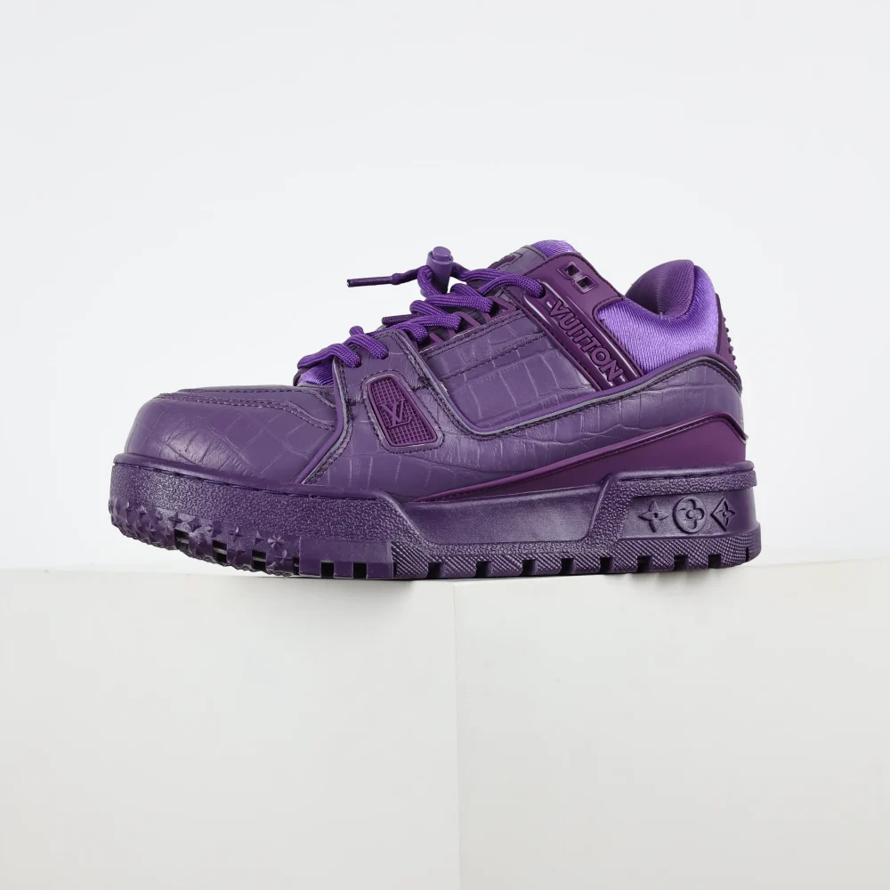 Trainer Maxi-Sneakers in Lila mit Karomuster – Bild 4