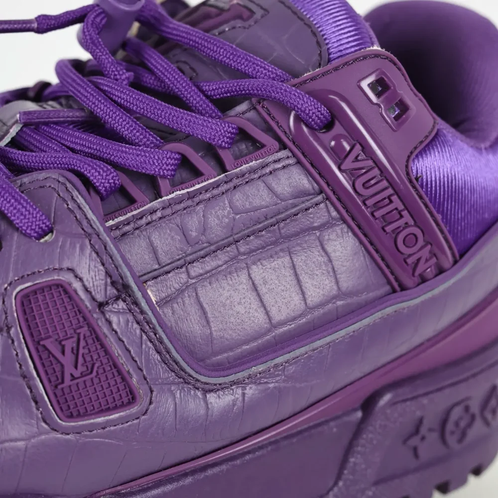 Trainer Maxi-Sneakers in Lila mit Karomuster – Bild 10