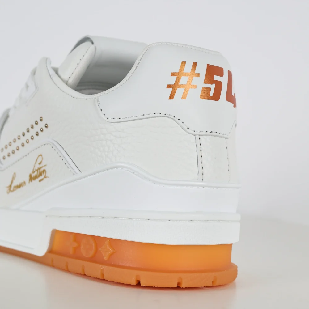 Trainer flache Schnür-Skateschuhe Low-Top weiß und orange – Bild 11