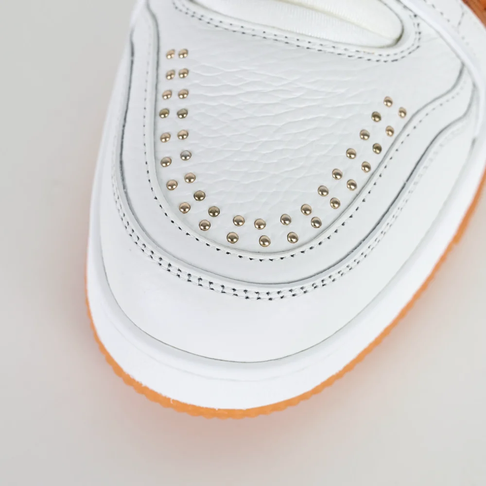 Trainer flache Schnür-Skateschuhe Low-Top weiß und orange – Bild 12