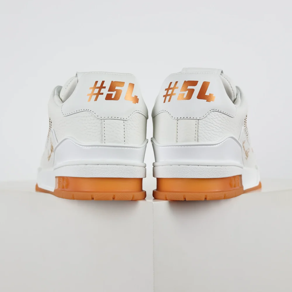 Trainer flache Schnür-Skateschuhe Low-Top weiß und orange – Bild 9