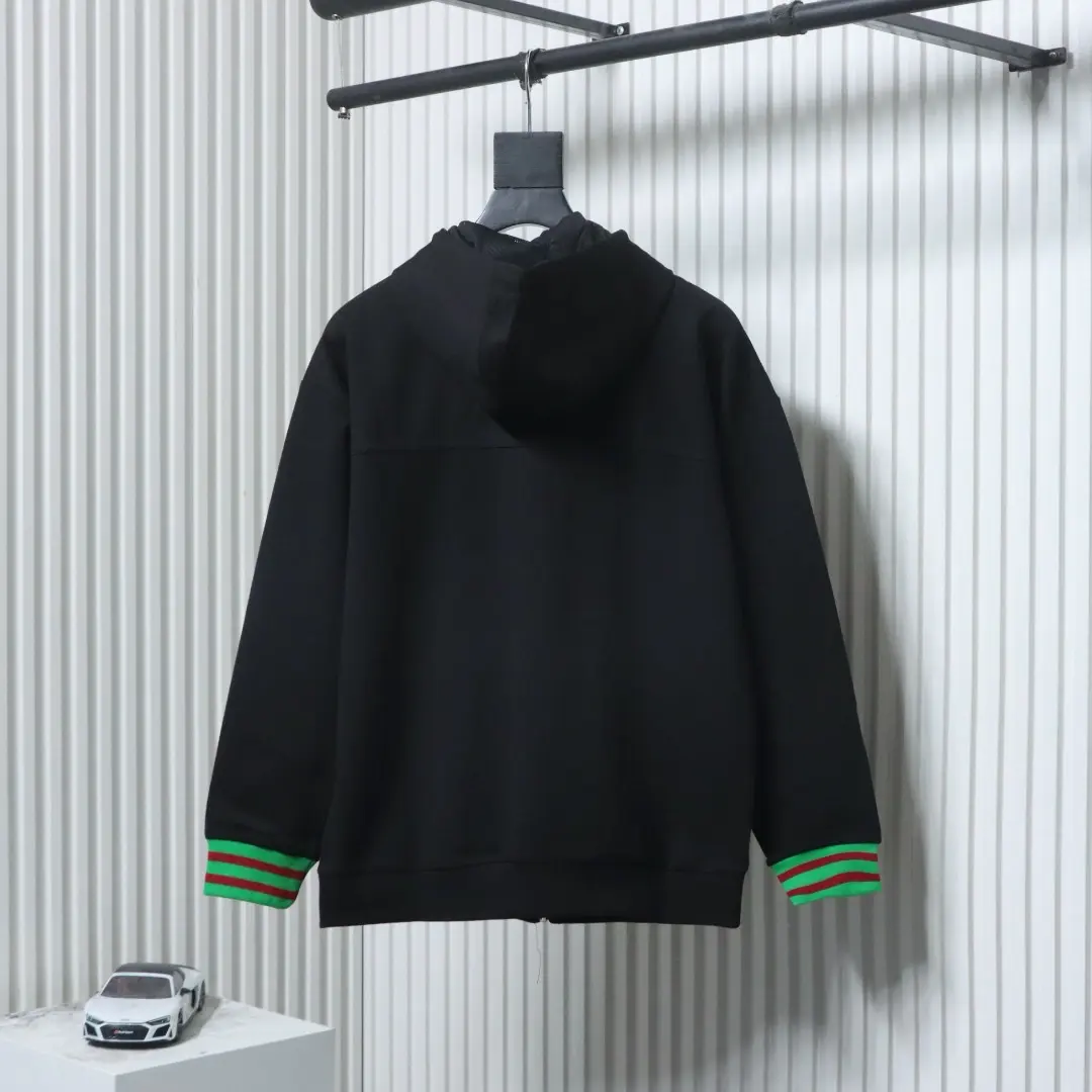 Arbeitsjacke mit Kapuze, gestreiftem Reißverschluss und Taschen, Arbeitskleidung mit Kapuze – Bild 2