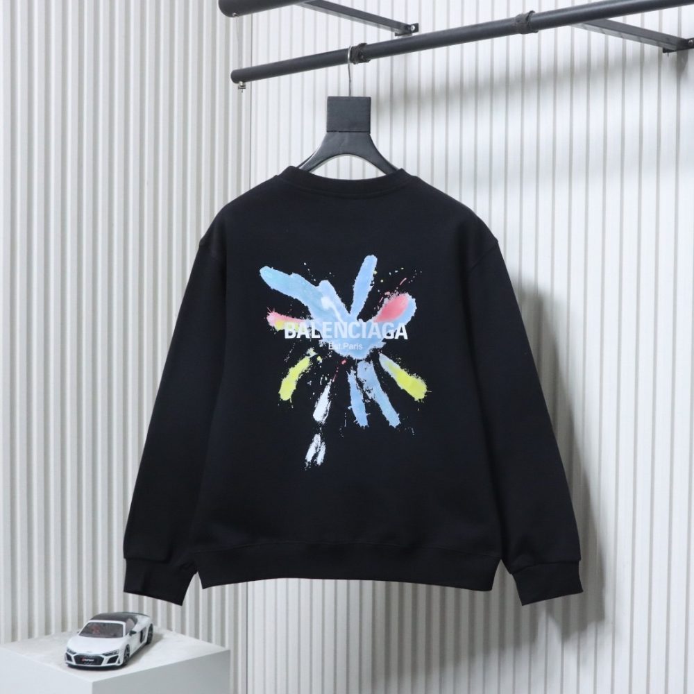Balenciaga 25FW Sweatshirt mit Rundhalsausschnitt und aufgemaltem Schriftzug – Bild 2