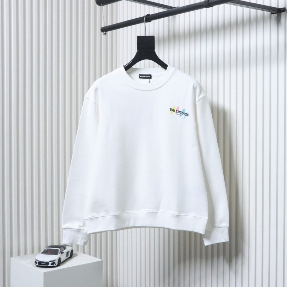 Balenciaga 25FW Sweatshirt mit Rundhalsausschnitt und aufgemaltem Schriftzug – Bild 11