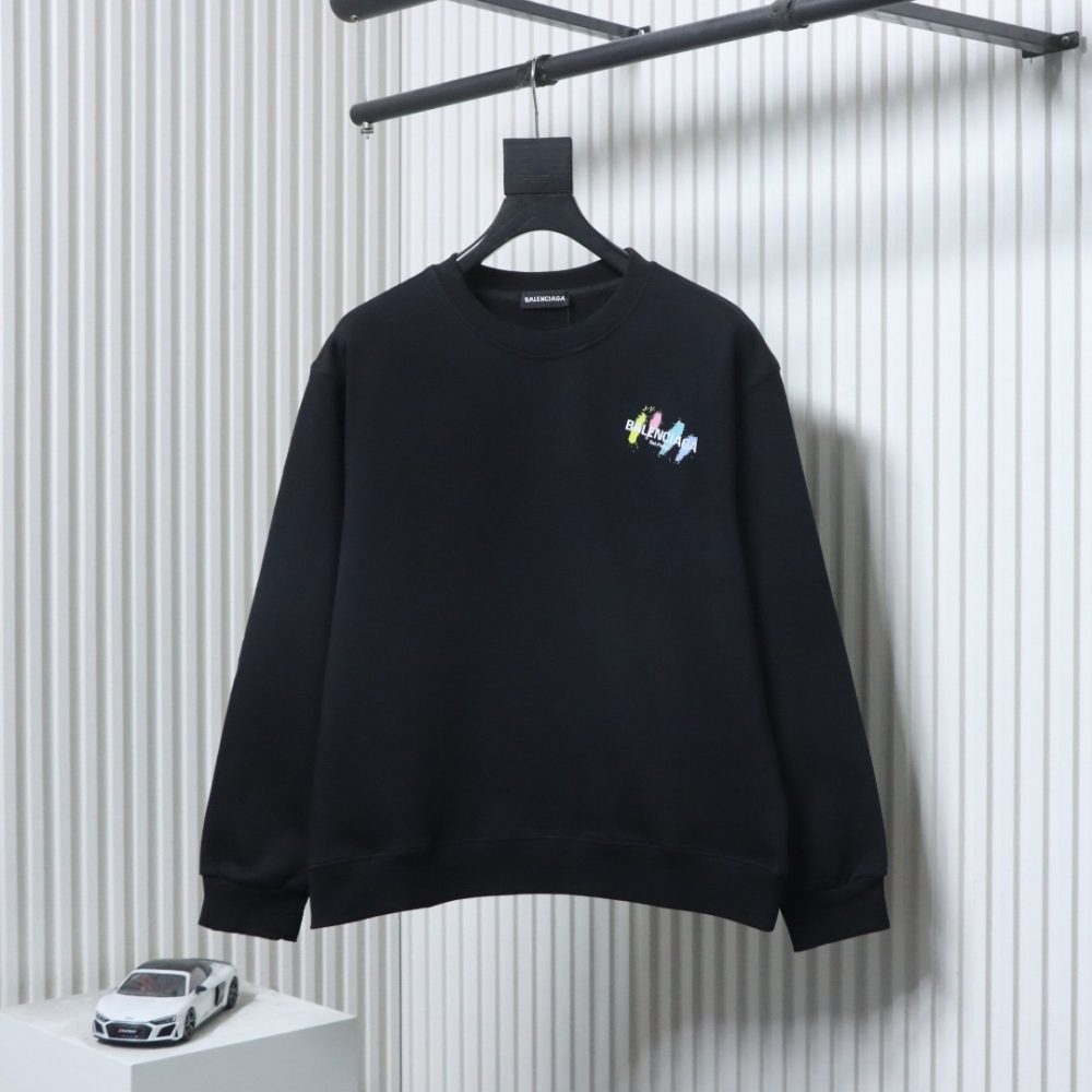 Balenciaga 25FW Sweatshirt mit Rundhalsausschnitt und aufgemaltem Schriftzug