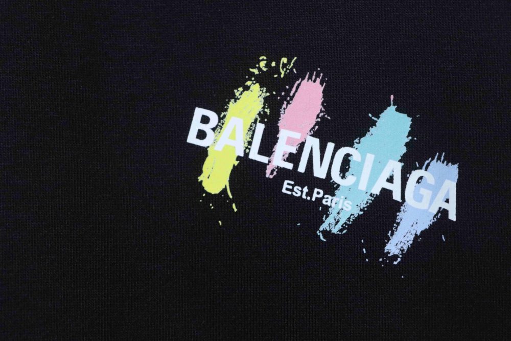 Balenciaga 25FW Sweatshirt mit Rundhalsausschnitt und aufgemaltem Schriftzug – Bild 5