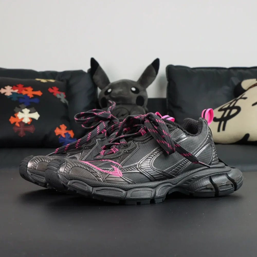 Balenciaga 3XL Schwarz Grau Rosa Low-Top-Sneakers – Bild 2