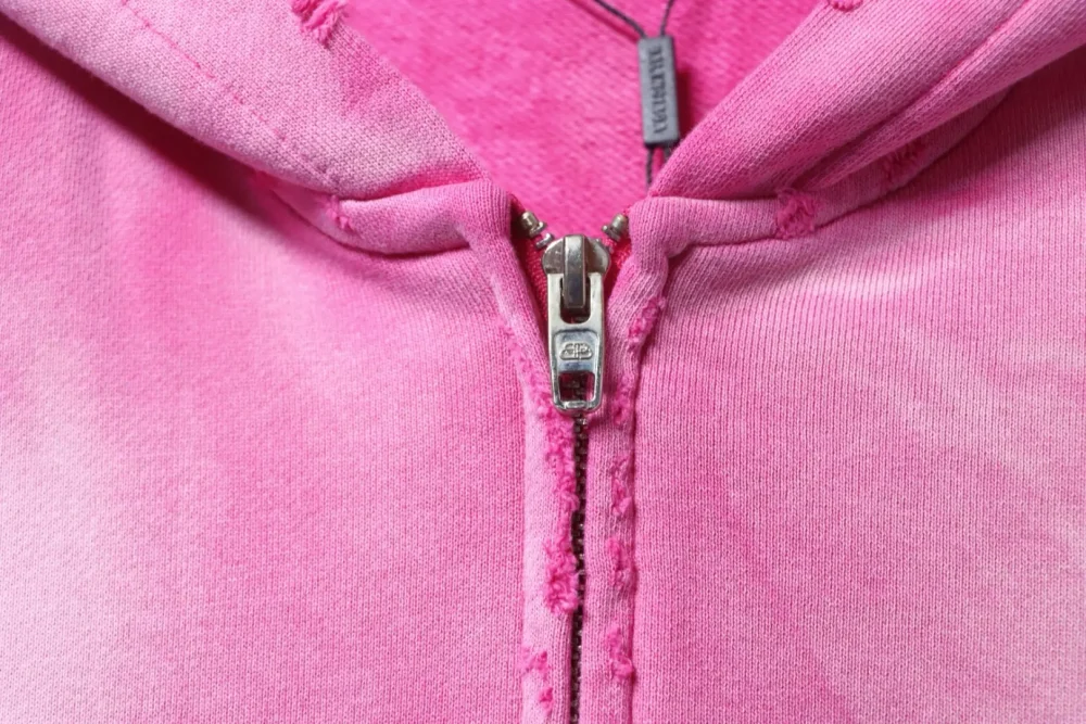 Balenciaga BLCG Strickjacke mit Kapuze und Batikmuster in schwerer Waschung und gebratener Schneeflocke mit Cola-Stickerei, langärmliges Sweatshirt – Bild 5