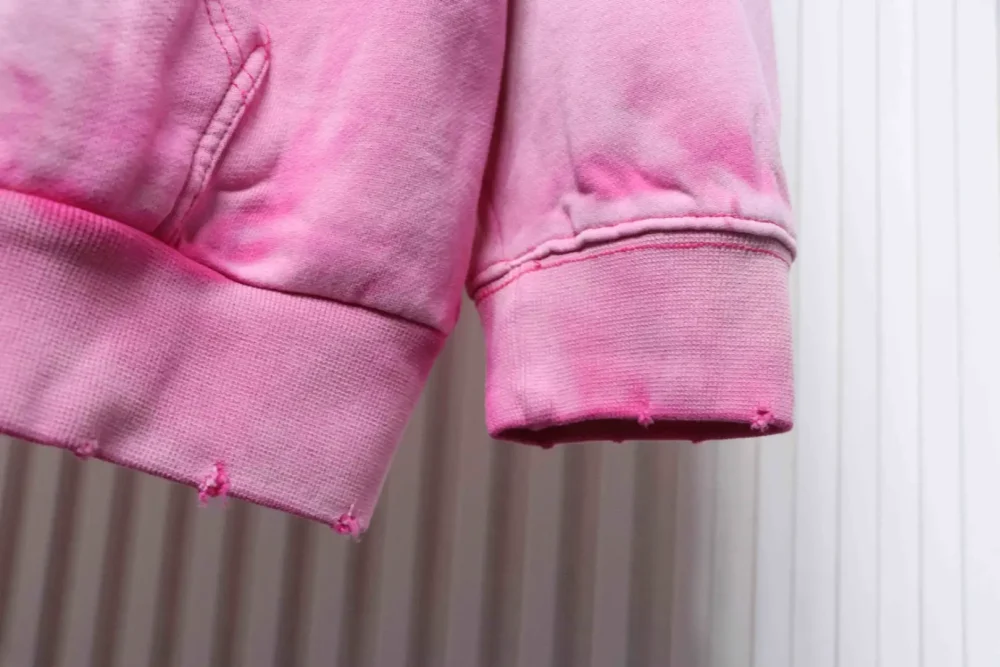 Balenciaga BLCG Strickjacke mit Kapuze und Batikmuster in schwerer Waschung und gebratener Schneeflocke mit Cola-Stickerei, langärmliges Sweatshirt – Bild 8