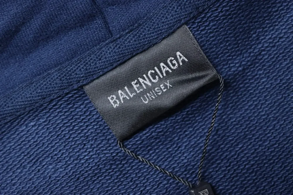 Balenciaga Classic Masking Tape Zerrissenes Kapuzensweatshirt mit Waschung – Bild 8