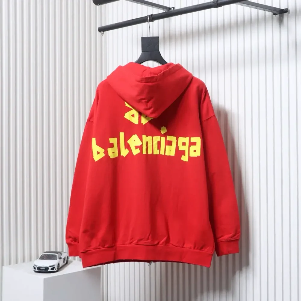 Balenciaga Strickjacke mit Kapuze und Reißverschluss