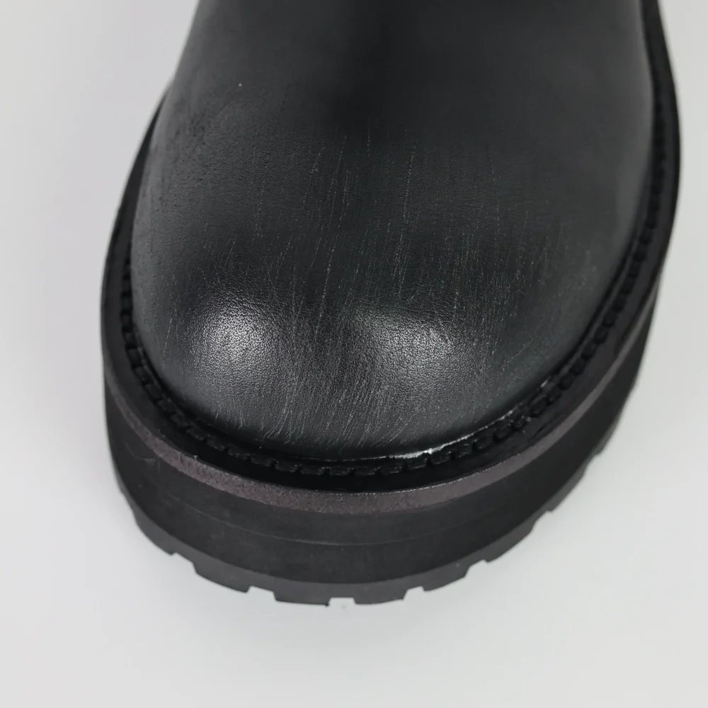 Balenciga 25FW Venom hohe Stiefel im Motorrad-Punk-Stil mit Martin-Schnalle und großen Stiefeln mit dicker Sohle black – Bild 10