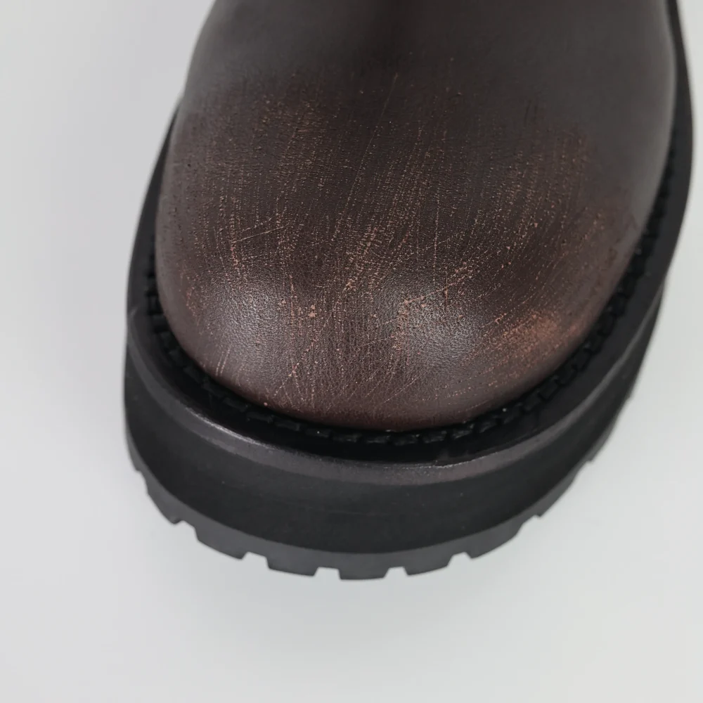 Balenciga 25FWVenom hohe Stiefel im Motorrad-Punk-Stil mit Martin-Schnalle und großen Stiefeln mit dicker Sohle Braun – Bild 9