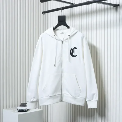 Celine Gothic-Kapuzenjacke mit aufgesticktem Reißverschluss