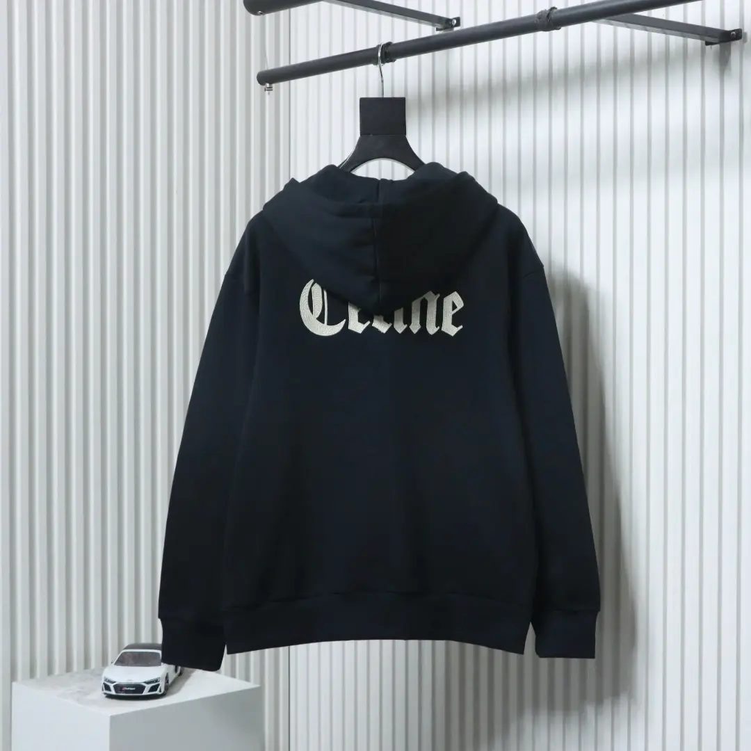 Celine Gothic-Kapuzenjacke mit aufgesticktem Reißverschluss – Bild 4