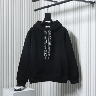 Celine-Logo-Sweatshirt mit Webband und Kapuze