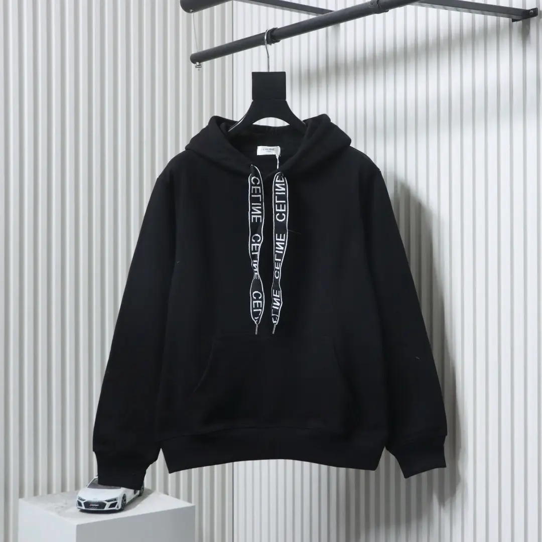 Celine-Logo-Sweatshirt mit Webband und Kapuze