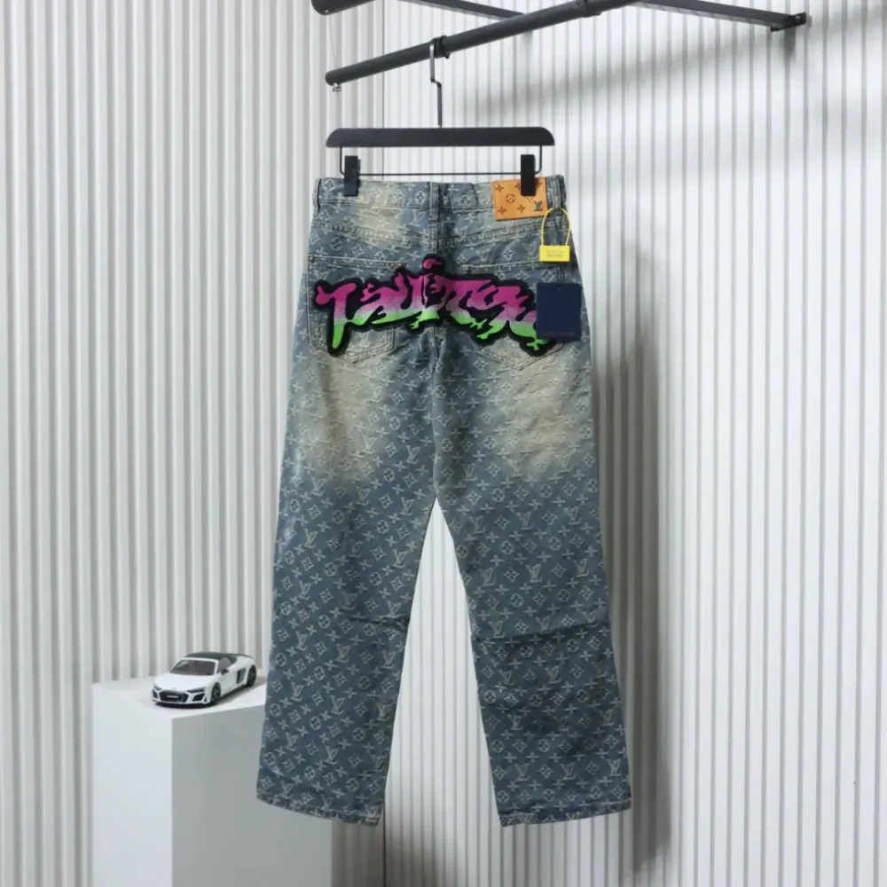 Jeans mit Graffiti-Farbverlaufsstickerei XXL – Bild 2