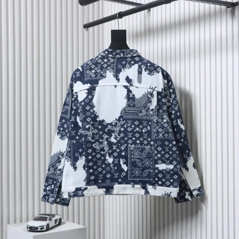 Jeansjacke mit Mosaikmuster Top-Version – Bild 2