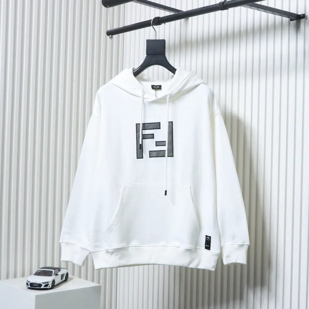 Kapuzenpullover mit 3D-Mesh-Design und gesticktem Doppel-F-Logo – Bild 11