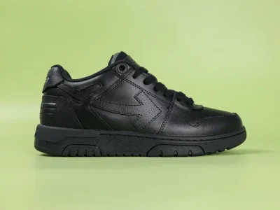 Off-White Out Of Office Leder-Sneakers Schwarz