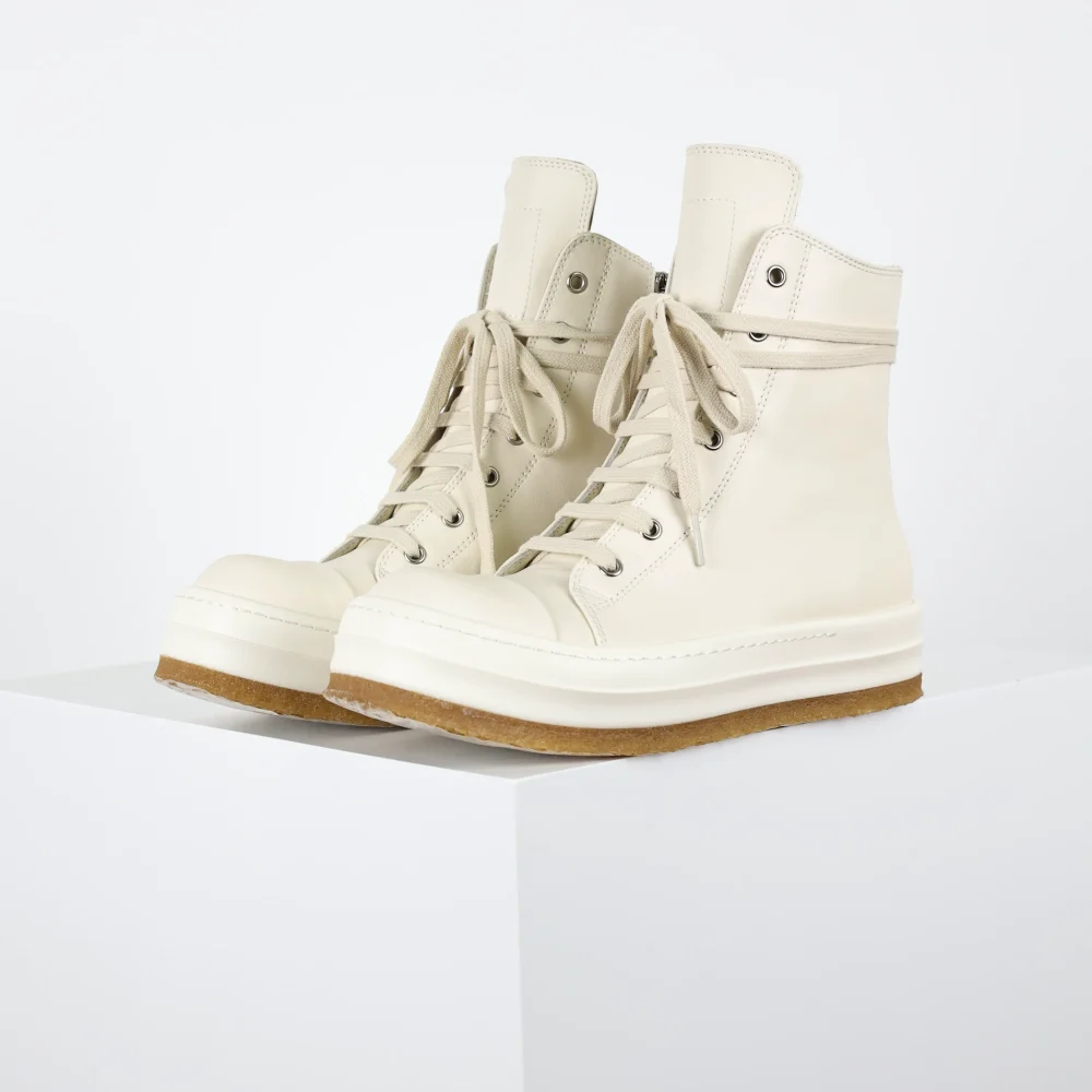 RO Geobasket High-Top-Sneakers aus Rindsleder mit runder Zehenpartie und Schnürung – Bild 3