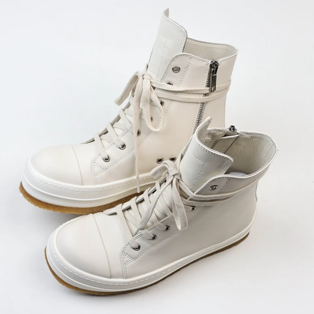 RO Geobasket High-Top-Sneakers aus Rindsleder mit runder Zehenpartie und Schnürung – Bild 4